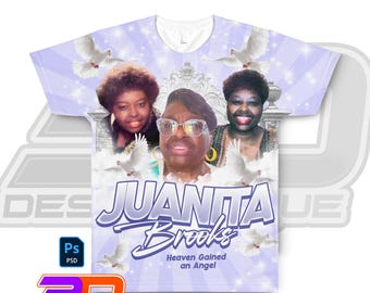Memorial T-Shirt Template - All Over Print Design (Photoshop PSD File)