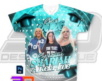 Redigerbar examens-T-shirtmall | T-shirtdesign för seniorer 2026 (PSD)