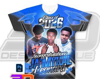 Redigerbar examens-T-shirtmall | T-shirtdesign för seniorer 2026 (PSD)