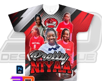 Football T-Shirt Design Template: Editable PSD File (Digital Download)