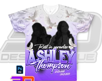 Memorial Funeral Shirt Design | Editable PSD Template | Photoshop