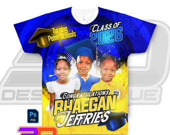 Redigerbar examens-T-shirtmall | T-shirtdesign för seniorer 2026 (PSD)