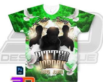RIP Funeral Shirt Template PSD | Editable Memorial T-Shirt | Photoshop Design File