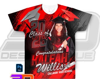 Redigerbar examens-T-shirtmall | T-shirtdesign för seniorer 2026 (PSD)