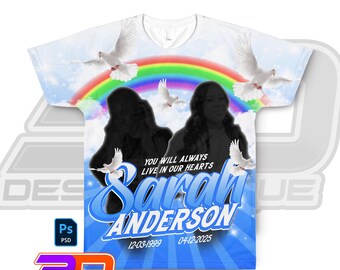 Memorial Funeral Shirt Design | Editable PSD Template | Photoshop