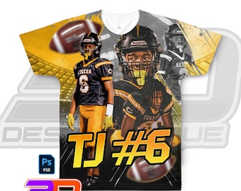 Football T-Shirt Design Template: Editable Photoshop PSD (Digital Download)