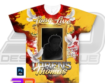Funeral T-Shirt Template PSD | Memorial Shirt Design | Editable Photoshop File | RIP Shirt