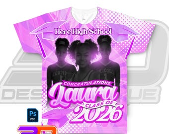 Editable Graduation T-Shirt Template PSD | Senior Shirt Design