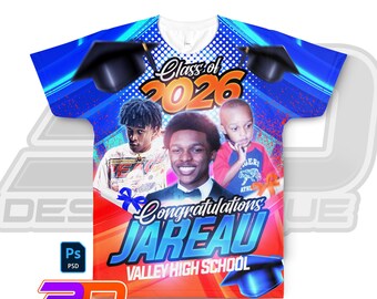 Redigerbar examens-T-shirtmall | T-shirtdesign för seniorer 2026 (PSD)