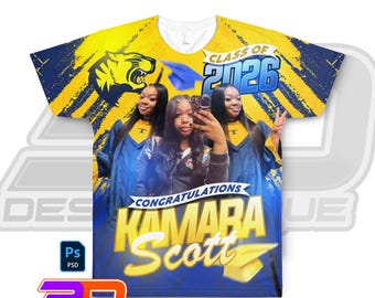 Redigerbar examens-T-shirtmall | T-shirtdesign för seniorer 2026 (PSD)