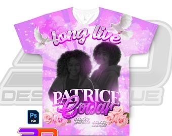 Editable Memorial T-Shirt Template, RIP Photoshop PSD for Sublimation | Instant Download, All over print