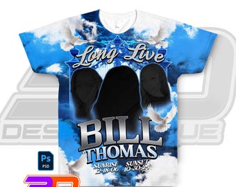Funeral T-Shirt Template PSD | Memorial Shirt Design | Editable Photoshop File | RIP Shirt