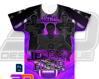 Football T-Shirt Design Template: Editable Photoshop File (PSD)