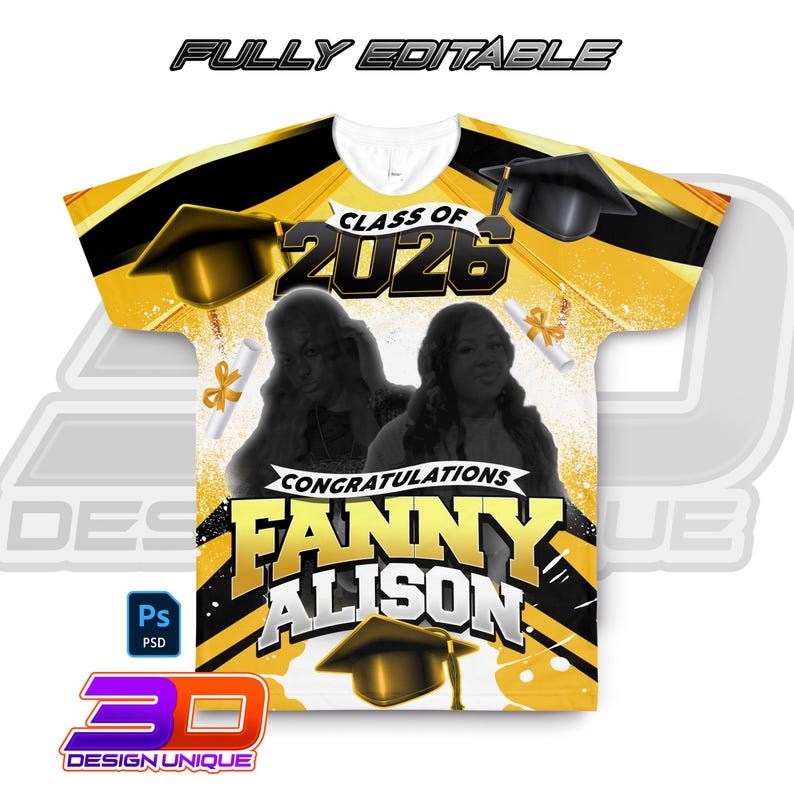 Editable Graduation Tshirt Template Senior Shirt Design (PSD) Etsy