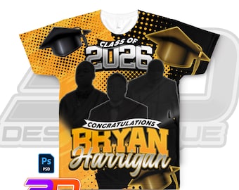 Editable Graduation T-Shirt Template | Senior Shirt Design (PSD)