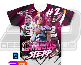 Football T-Shirt Design Template: Game Day Tee (Photoshop Editable File)