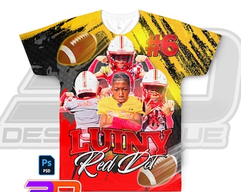 Football T-Shirt Design Template: Editable Game Day Tee (PSD File)