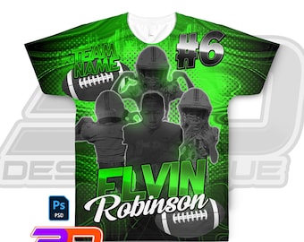 Football T-Shirt Design Template: Editable Photoshop File (PSD)
