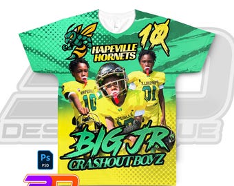 Football T-Shirt Design Template: Editable PSD File (Digital Download)