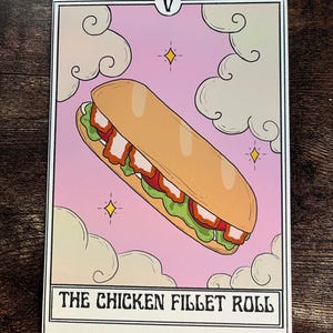 Carte de tarot roulée au filet de poulet, impression A6