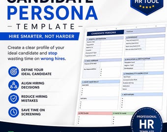 Candidate Persona Template | HR Hiring Tool (Excel, Google Sheets)