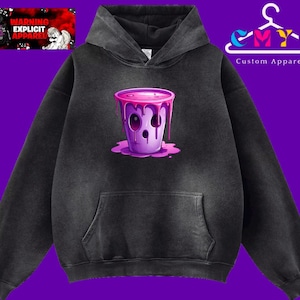 Cartoon purple lean Cup PNG: Sublimation, DTF, DTG Art (Digital Download)