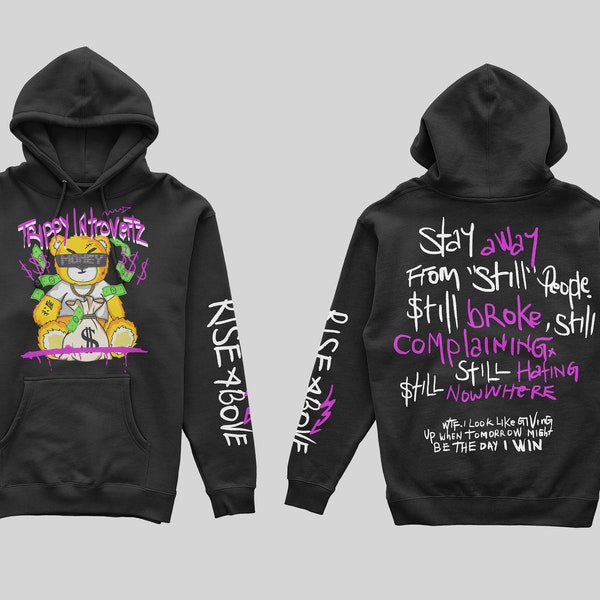Diseño de sudadera con capucha completa para descarga instantánea por sublimación DTF/DTG.
