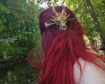 Haarspange mit Drachenschädel