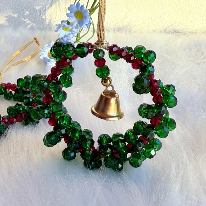 Handmade Crystal Christmas Ornament, Personalized Xmas Tree Decoration