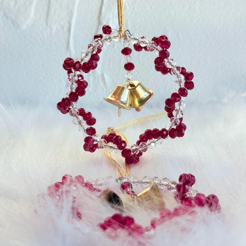 Handmade Crystal Christmas Ornament, Personalized Xmas Tree Decoration