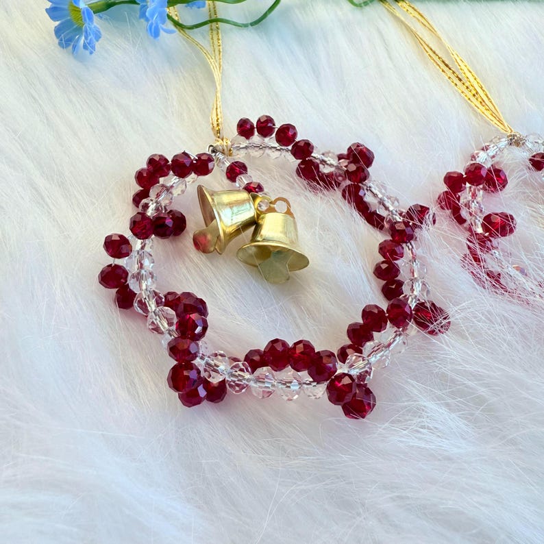 Handmade Crystal Christmas Ornament, Personalized Xmas Tree Decoration