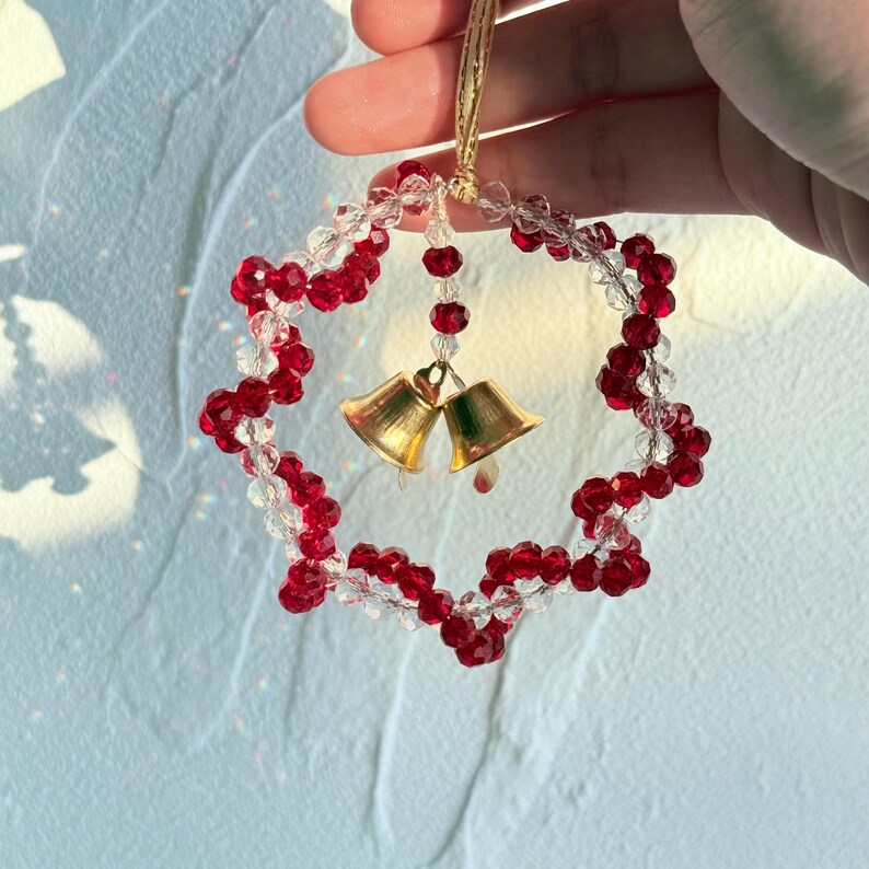 Handmade Crystal Christmas Ornament, Personalized Xmas Tree Decoration