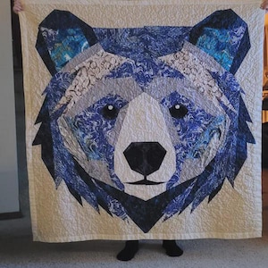 Bear FPP Quilt Pattern (30x30/60x60 inc): Modern FPP • Animal Patchwork Quilt image 7
