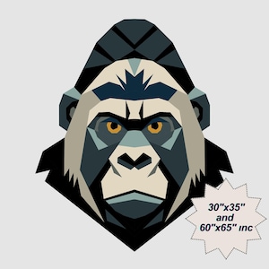 Gorilla Paper Piecing Pattern: Animal Quilt Design (PDF Pattern)