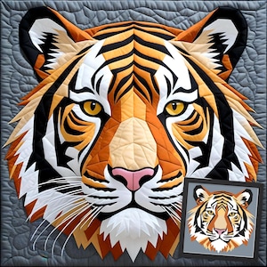 Tiger-Patchwork-Quiltmuster: Modernes Patchwork • Tier-Patchwork-Quiltblock • Patchwork-Vorlagen (30x30/60x60 Zoll)