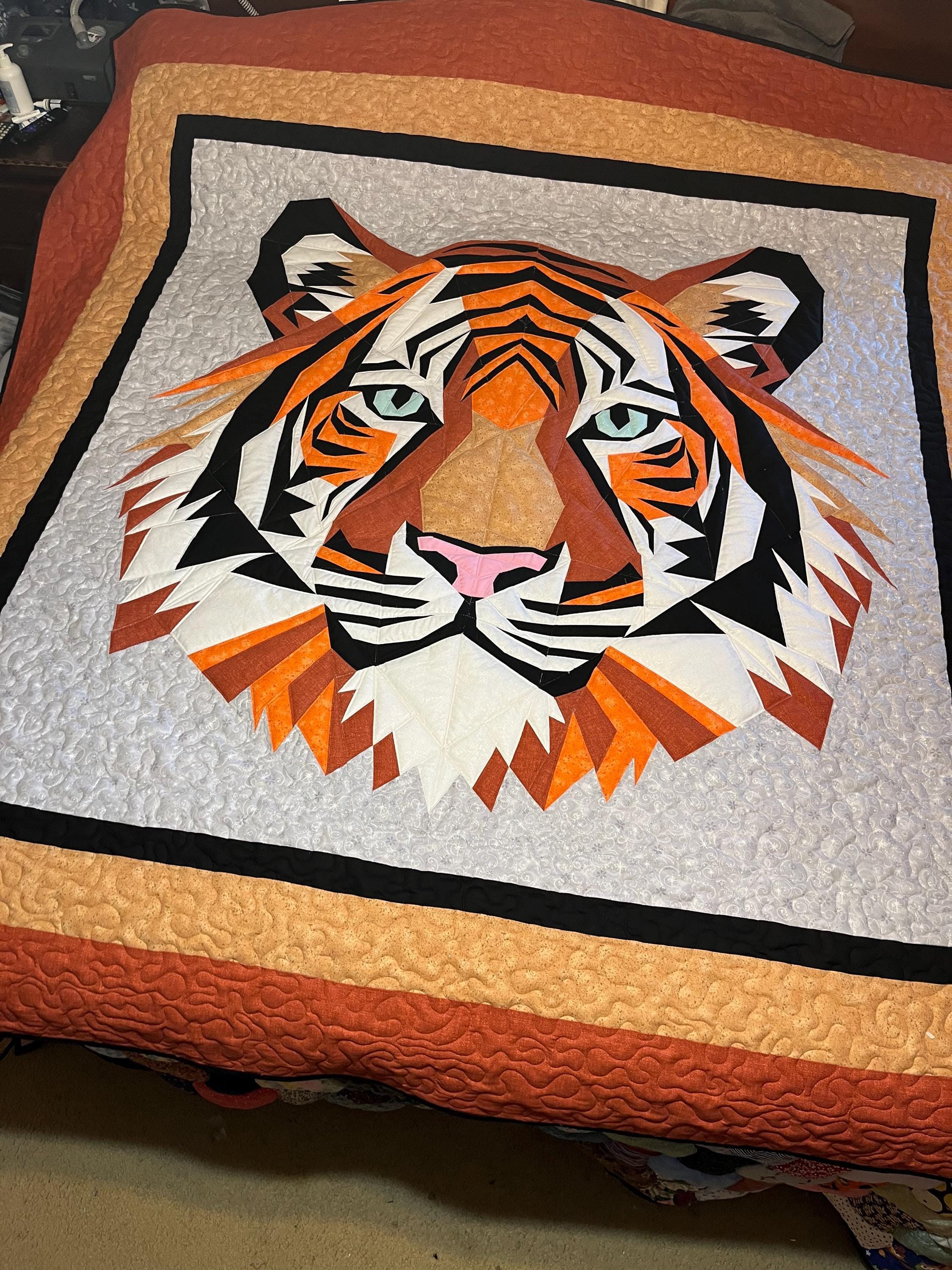 Tiger FPP Quilt Pattern: Modern FPP • Animal Patchwork Quilt Block ...