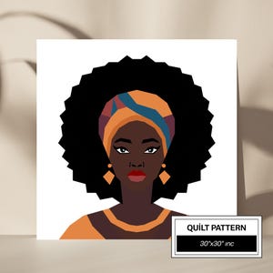 Modello trapunta FPP donna: FPP moderno • Blocco trapunta patchwork con personaggi • FPP Vorlagen (30x30 pollici)