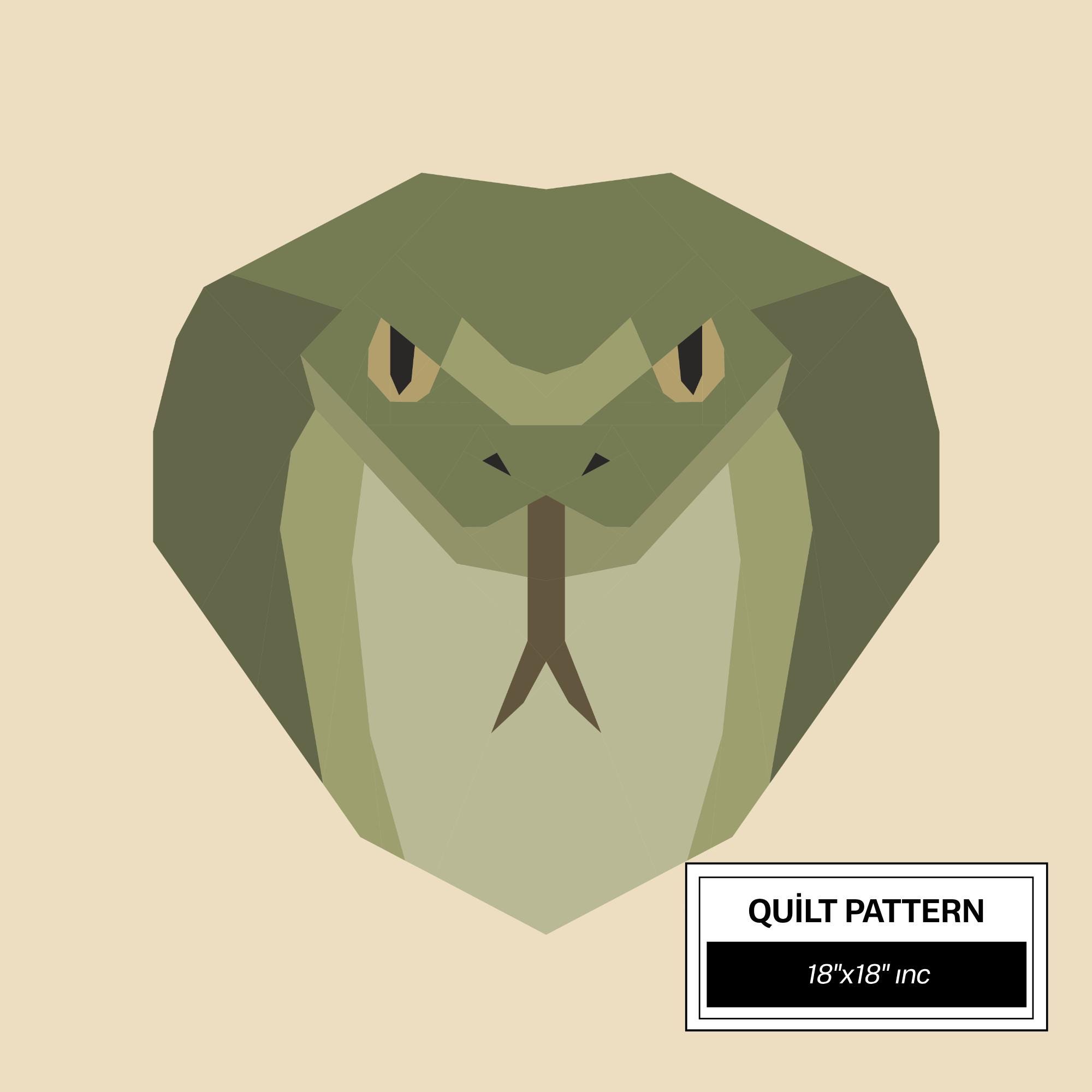 Snake Hippopotamus Crocodile FPP Quilt Pattern: Easy Beginner Quilt ...