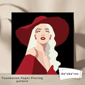 Quiltpatroon vrouwportret: foundation paperpiecing (pdf-patroon)