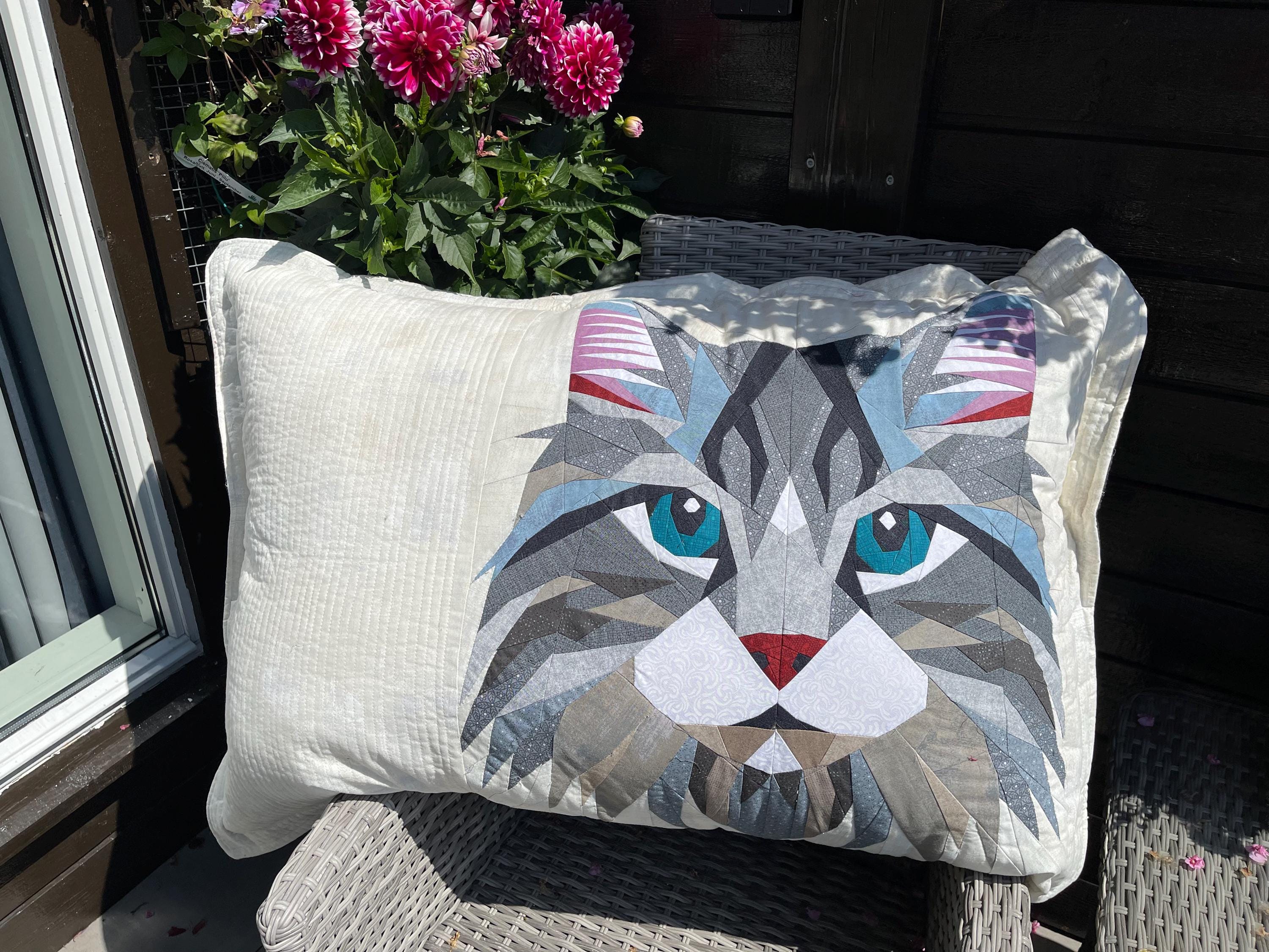 猫のFPPキルトパターン：動物のパッチワークデザイン（PDF