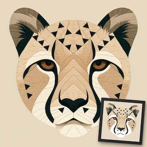 Cheetah FPP Quilt Pattern (30x30/60x60 inc): Modern FPP • Animal Patchwork Quilt