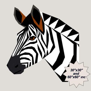Zebra Foundation Paper Piecing Pattern,Quilt pattern,Zebra design,Patchwork sewing pattern for Zebra,Animal patchwork,FPP Pattern