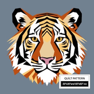 Tiger FPP Quilt Anleitung: Moderne FPP • Tier Patchwork Quilt Block • FPP Vorlagen (30x30/60x60 inches)