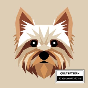 Yorkshire Terrier FPP Quilt-Muster: Moderne FPP • Tier Patchwork Quilt Block • FPP Vorlagen (30x30/60x60 inches)