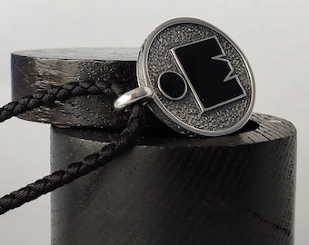 Triathlon Pendant: Sterling Silver, Silk Cord Necklace, Triathlete Gift