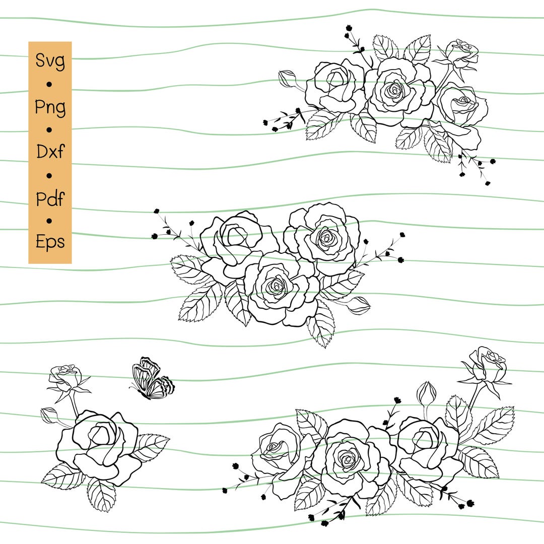 Rose Svg Files,flower Svg Files,rose Bundle Svg,flower Svg Bundle ...