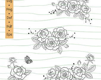 Rose Svg files,Flower Svg files,Rose Bundle Svg,Flower Svg Bundle,Flower cut files,Svg files for Cricut and Silhouette.