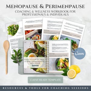 Foods to Help Menopause Perimenopause Symptoms, Friendly Diet List, What to Eat, Nutrition Coach Canva Template, Wellness DFY