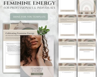 Feminine Energy Workbook for Empowerment and Divine Female Energy, Discover Your Inner Goddess, Coach Canva Template, Coaching Templates