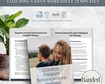 Couples Therapy Interventions Canva Guide, Relationship Therapy Tools, Communication and Conflict Support